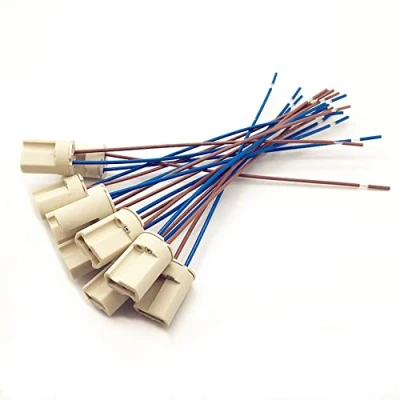 Imagen de OMIGA 10 Piezas Portalámparas G9 Zócalo Cerámica con 150 MM Alambre de Teflón 250V Lámpara Titular Resistencia a Altas Temperaturas para Lámparas Halógenas Bombillas LED