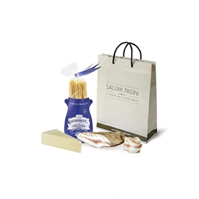 Imagen de Kit de receta &quot;Pasta alla carbonara&quot; Salumi Pasini® Con: Guanciale 250g, Spaghettoni Benedetto Cavalieri y Pecorino Romano DOP 350g Para una Carbonara tradicional Productos italianos