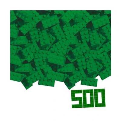 Imagen de Blox 500 Bloques de construcción Verdes para niños a Partir 3 años, 8 Unidades, en Caja cartón,, Totalmente Compatible con Muchos Otros Fabricantes.