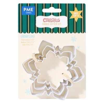 Imagen de PME Navidad Set de 3 Cortadores Galletas Copos Nieve