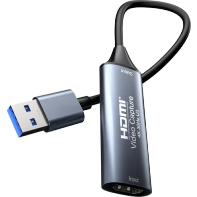 Imagen de PremiumCord Capturadora/Grabber HDMI para Grabar Vídeo/Audio a Ordenador con USB, Resolución UHD 4K 2160p 30 Hz, Full HD 1080p 60 USB 3.0 Tipo A, Plug and Play, Gris Espacial