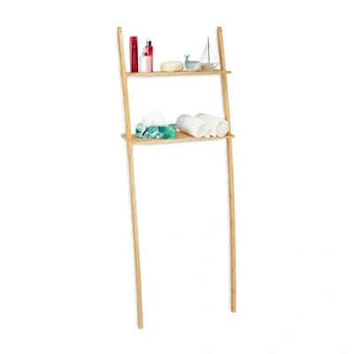Imagen de Relaxdays Estantería sobre Lavadora, 2 Estantes, Mueble Encima Secadora o WC, 175 x 66 30 cm, Baño, Natural