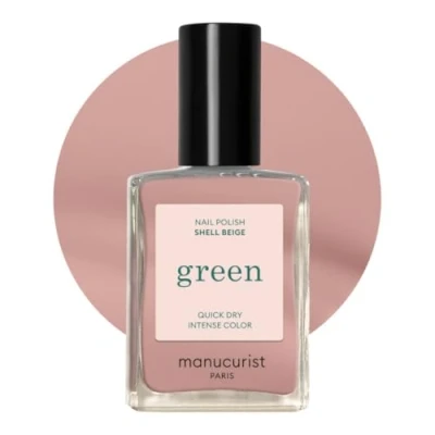 Imagen de MANUCURIST Green Esmalte de Uñas Beige Rosado Clásico 9 Free Vegano y Origen Biológico (81%) Manicura Profesional 15 ml (Shell Beige)