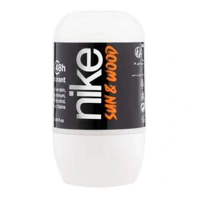 Imagen de NIKE Sun &amp; Wood, Desodorante Hombre Roll On, 50 ml, Antimanchas para Piel Sensible, 0% Alcohol y Sales de Aluminio, Larga Duración, Fragancia Amaderada Frutal Ambarada