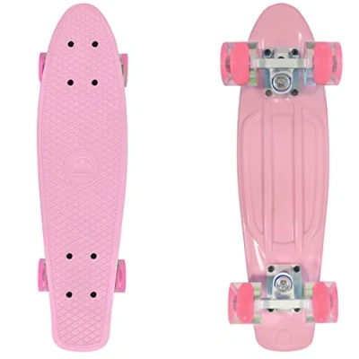 Imagen de Sawyer Bikes Monopatin/Skateboard con Ruedas LED Niños y Adolescentes (Rosa)