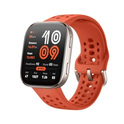 Imagen de Amazfit Bip 6 Reloj inteligente 46 mm, batería de 14 días, pantalla AMOLED 1,97&quot;, GPS, mapas, IA, llamadas y mensajes texto por Bluetooth, rastreador sueño, 140+ modos entrenamiento, 5 ATM, Rojo