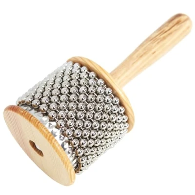 Imagen de A Star Cabasa Afuche Shaker con cuentas de madera 7 cm diámetro, pequeño Instrumento percusión manual