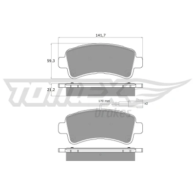 Imagen de TOMEX brakes TX 18 11 Juego de pastillas freno Eje trasero con contacto avisador desgaste FIAT: Ducato III Furgón