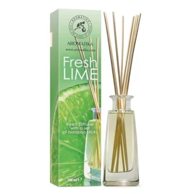 Imagen de Difusor Lima 100ml con 10 Palitos de Bambú Puro Aceite para Cuartos Hogares Oficinas Restaurantes Aromaterapia Ambientador Ocina y Baño