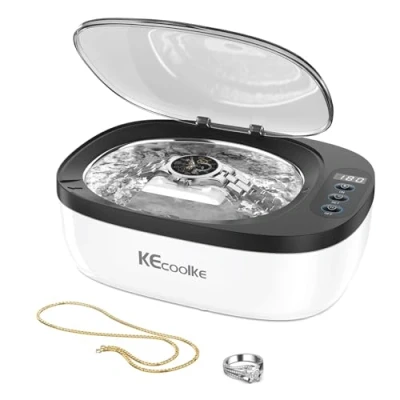 Imagen de KECOOLKE limpiador ultrasónico de joyas, 750 ml, acústico con temporizador digital para gafas, anillos, monedas, plata, solución limpieza ultrasónica regalos