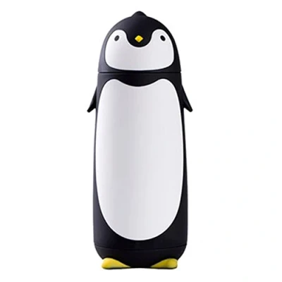Imagen de Linda Botella de Agua Termo Acero Inoxidable con Forma Pingüino para Niños 280ml (Negro)