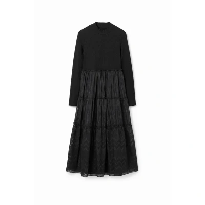 Imagen de Desigual Combination MIDI Vestido informal, Mujer, Talla: Medium, Black