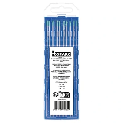Imagen de TOPARC 10 ELECTRODOS TUNGSTENO WR2 Ø2,4 TURQUESA (AC/DC ALUMINIO/ACERO)