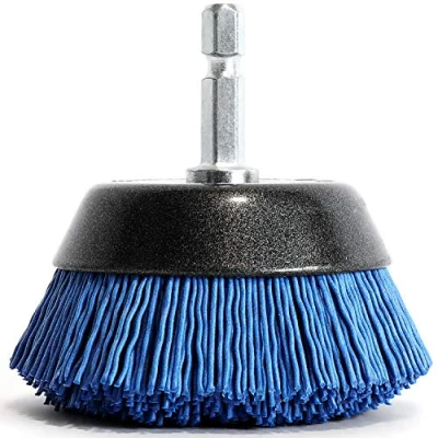 Imagen de S&amp;R Cepillo de Copa Nylon FINO 65 mm para Madera y Metal Vástago hexagonal 1/4&quot; (6.35 mm)