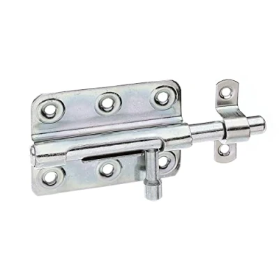 Imagen de Alberts 128975 Cerrojo para cajas, con maneta redonda y cerradero fijado, Galvanizado, pasivado capa gruesa, Pletina 80 x 59 mm, Ø del perno 10 Longitud total 125 mm
