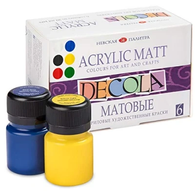 Imagen de Decola Juego Pinturas Acrílicas Opacas Botes Colores Acrílicos Opacos Para Pintar 6 X 20 ml Pinta Y Decora Sobre Todas Superficies Hechos Por Nevskaya Palitra