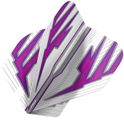 Imagen de RED DRAGON Hardcore Radical Blanco y Violet Plumas de Dardos Estándar Extra Gruesos 4 Juegos por Paquete (12 vuelos en Total)