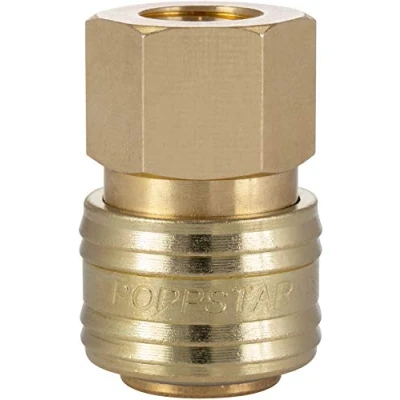 Imagen de Poppstar Conectores rapidos aire comprimido, diámetro nominal 7,2 mm con rosca interior (hembra) de 1/4 pulgada para conexión comprimido