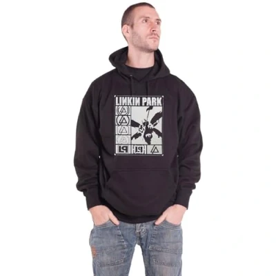 Imagen de Rock Off officially licensed products Linkin Park Sudadera con Capucha Rectangle Logo Pullover Size M, Negro