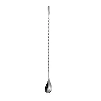 Imagen de Cucharas de mango largo en espiral acero inoxidable para barman mezclar, cuchara coctelera (1 paquete, 50 cm, plata)