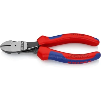 Imagen de Knipex Alicates de corte diagonal fuerza negro atramentado, con fundas multicomponentes 160 mm 74 12