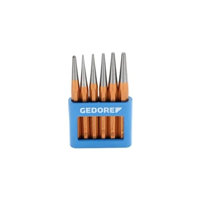 Imagen de GEDORE Juego de botadores cónicos, 6 piezas, cilíndricos en soporte PVC, Templados, Revenidos, Acero, Herramienta, 8753680
