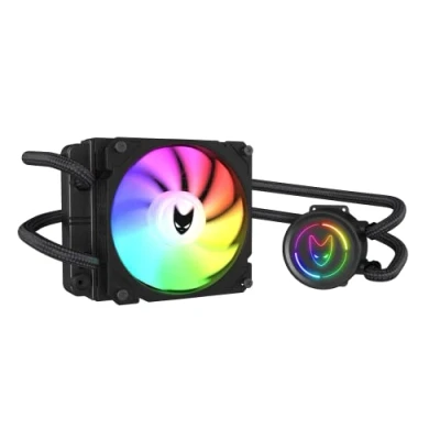 Imagen de Oversteel ZIRCON Refrigeración Líquida 120mm RGB, Ventilador PWM TDP 170W, Compatible con Intel y AMD AM4, Color Negro