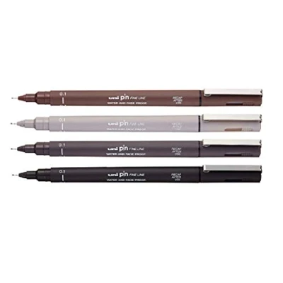 Imagen de UniBall Uni Pin Fineliner Mix 4 Unidades 0.1 mm Sepia, Gris Claro, Oscuro, Negro
