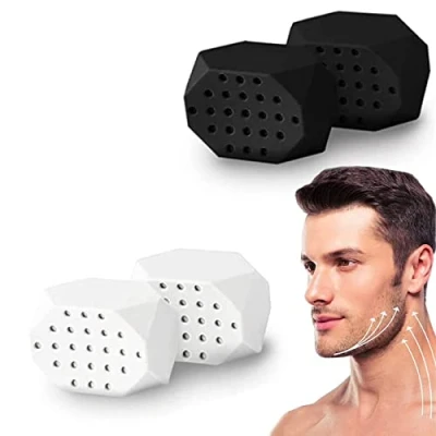 Imagen de 4 Piezas Jawline Trainer Dispositivo, Jaw Liner Fortalecimiento del Cuello Neck Face Herramienta de Masticación para la Mandíbula y el Ajuste Mujeres Hombres