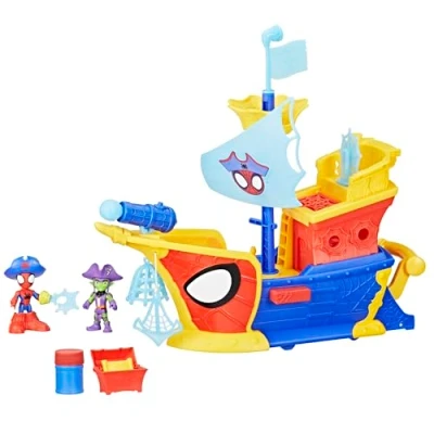 Imagen de SPIDEY AND HIS AMAZING FRIENDS Marvel, Water Webs, Juguete Barco Pirata con telarañas y Burbujas