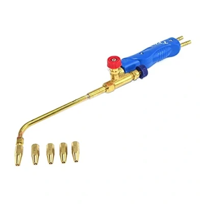 Imagen de Antorcha de soldadura, 5 boquillas, soplete soldadura gas, H01 2, oxígeno, propano, acetileno, gas licuado para acero, cobre, aluminio, plata, kit (propano)