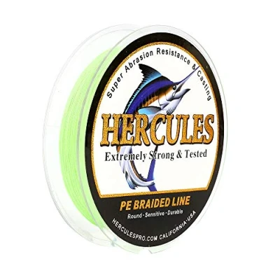 Imagen de HERCULES Sedal Trenzado de 4 Hilos, 100 2000 m, 6 LB, Súper Suave, Polietileno, Multifilamento Hilo Pescar en el mar y Agua