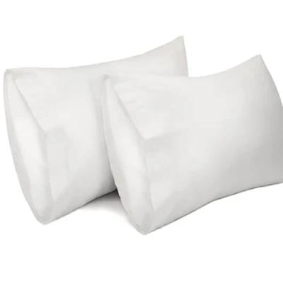 Imagen de Lirex 2 Paquetes Fundas de Almohada, 100% Algodón 400 Hilos Transpirable Almohada la Cubiertas (50 x 80 cm, Blanco)