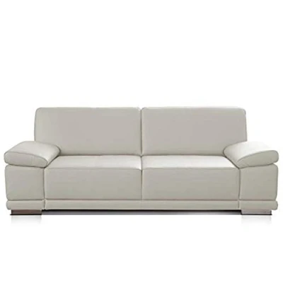 Imagen de CAVADORE Corianne Sofá de 3 plazas Fabricado en Piel sintética, diseño Moderno, reposabrazos Ajustable, Medidas 217 x 80 99 cm y Color Blanco