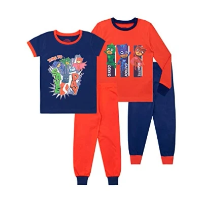 Imagen de PJ Masks Pijamas Paquete de 2 para niños Gatuno Gekko Buhíta Ajuste Ceñido Multicolor 6 7 Años