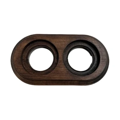 Imagen de Base de madera nogal doble para interruptores/desviadores y enchufes