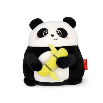 Imagen de Legami Peluche Super Soft, Tema Panda, Tamaño Mini, con Tarjeta de Identificación Personalizable, se sostiene Solo, 14x15x12 cm