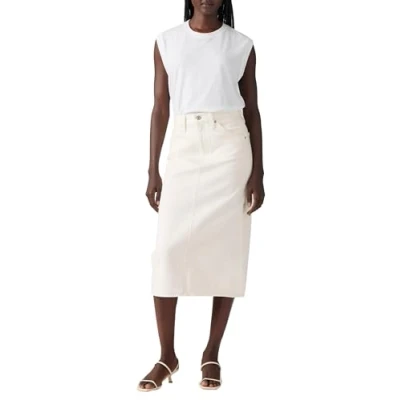 Imagen de Levi&#039;s HR Back Slit Skirt Falda, Snowing IN LA, 26W Mujeres