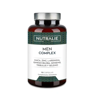 Imagen de VITAMINAS HOMBRE Potencia y Vigor Masculino Testo Men Complex Maca, Ginkgo Biloba, Tribulus Terrestris, L&#039;Arginina 90 Cápsulas Nutralie