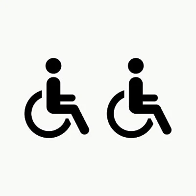 Imagen de Autodomy Pegatinas Discapacitado Minusválido Pack 2 Unidades para Coche Furgoneta Camión (Negro)