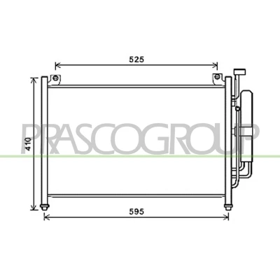 Imagen de PRASCO MZ309C001 Condensador con secador 12mm 9mm Aluminio 615mm R134a