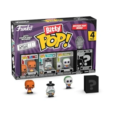 Imagen de Funko Bitty Pop! The Nightmare Before Christmas Pumpkin Jack 4PK King, Mayor (Frowning), Barrel Y una Minifigura Misteriosa Sorpresa 0.9 Inch (2.2 Cm) Coleccionable Fans