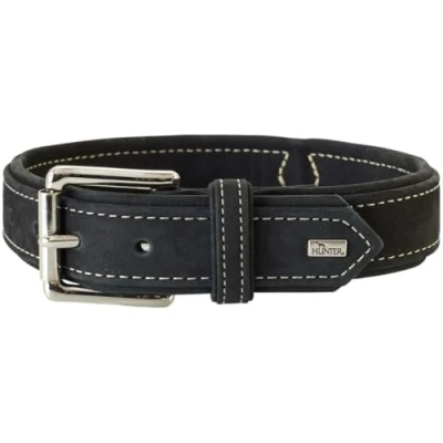 Imagen de HUNTER Hunting Collar para Perro de Piel Nobuk, Resistente, Suave, 45 (S), Color Negro