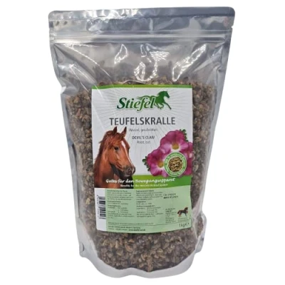 Imagen de Stiefel garra del diablo para caballos, 100% natural, corte de diablo, apoyo a la salud las articulaciones, tendones y cartílagos, 1 kg