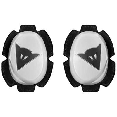 Imagen de Dainese Pista Knee Slider, Rodillera de Poliuretano para Moto, Rodilleras Contacto Uniforme con y Asfalto, Deslizadera Moto Cierre Velcro, Blanco/Negro