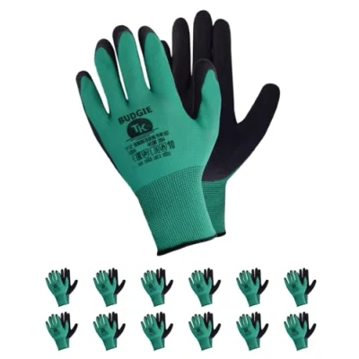 Imagen de guantes de trabajo TK Budgie conjunto 12 pares PVC algodón jardinería seguridad laboral (6)