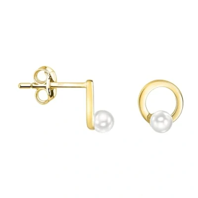 Imagen de SOFIA MILANI Pendientes para Mujeres en Plata de Ley 925 Chapados Oro Pendiente Botón Círculo Perla E1615
