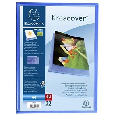 Imagen de Exacompta 5722E Carpeta de fundas polipropileno semi flexible (40 vistas, A4) azul transparente