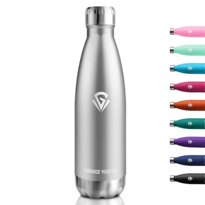 Imagen de Botella Agua Acero Inoxidable 750ml, Termica sin BPA, Termo Reutilizable, Cantimplora a Prueba de Fugas, para Niños, Adultos, Escuela, Oficina, Gimnasio, Deporte, Viajes
