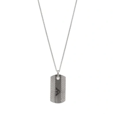 Imagen de Emporio Armani Collar de Acero inoxidable plateado para hombre, EGS3149040, talla única, inoxidable, No es una piedra preciosa